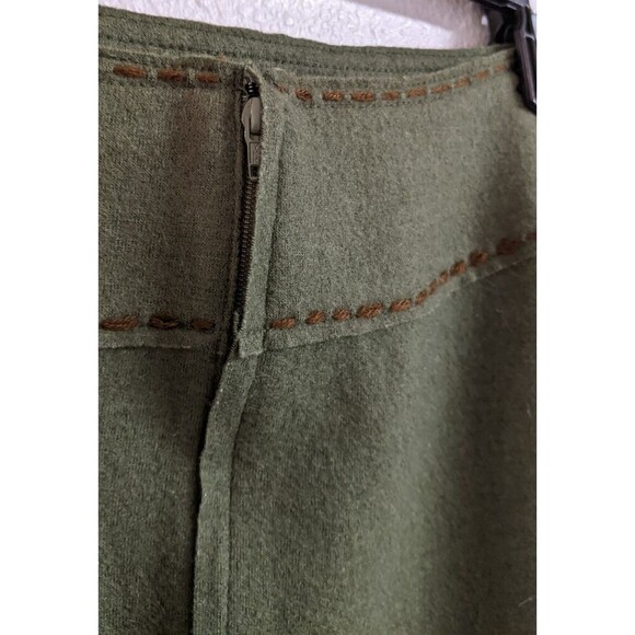 Jocomomola de Sybilla Women's Embroidered Wool Olive Green Circle Skirt 40/US 0 - Picture 7 of 11